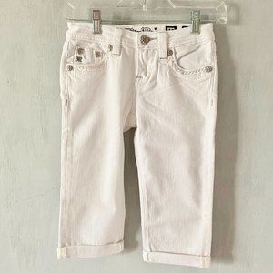 Miss Me Cuffed Hem Bermuda Shorts in White